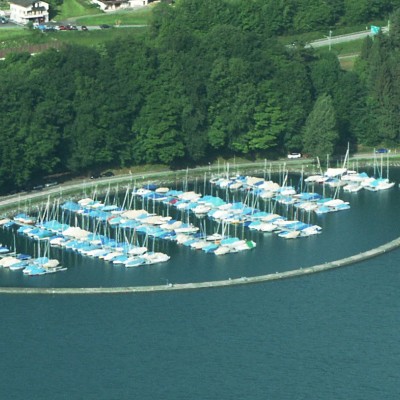 Der Bootshafen Güetital ist das Prüfungsgebiet für die praktische Bootsprüfung Motorboot Kat. A am Thunersee