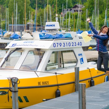 Die Bootsprüfung am Thunersee erfolgreich bestanden, ausgebildet bei Gehri Bootsfahrschule